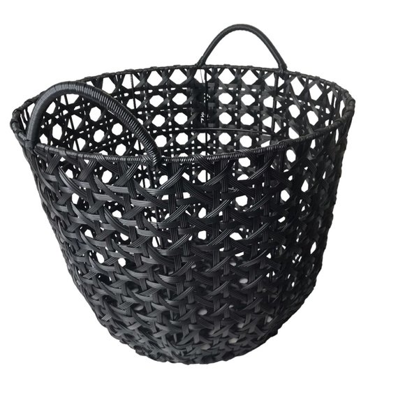 NEW NWT Kensie Storage Basket Tote Hamper Organizer Bin Woven Black 16" Tall - Picture 11 of 14